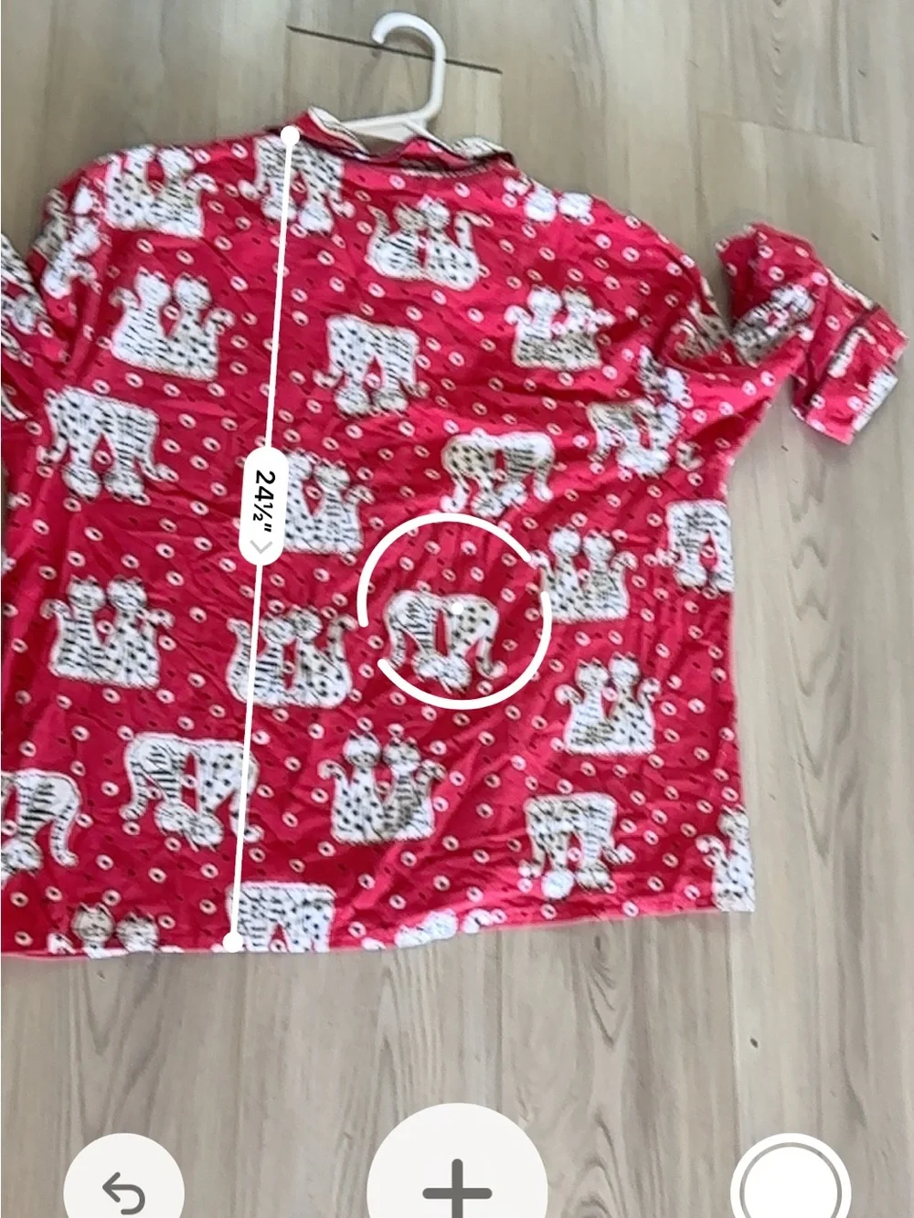PJ Salvage Red Flannel Cat Pajama Button Front Long Sleeve Sleep Shirt